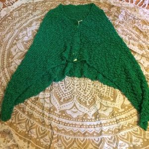 ANTHROPOLOGIE green snap button Poncho